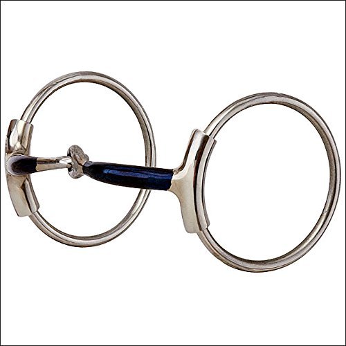 HILASON AH339 Stainless Steel Ring Horse BIT BLUED Steel Snaffle Mouth