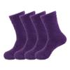 BambooMN Women's Super Soft and Cozy Feather Light Fuzzy Home Socks - Pirate Purple - 4 Pair Value Pack - Size 4-10 view 1