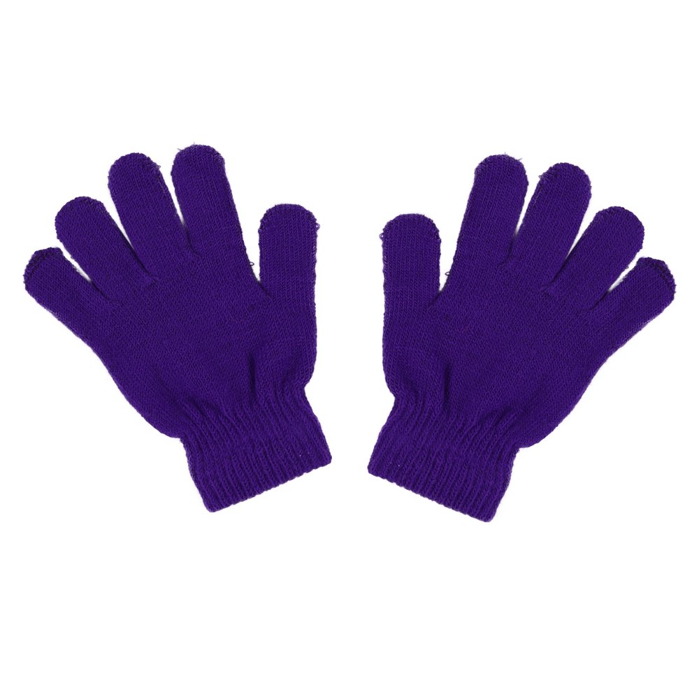 Motique Accessories Purple Kids Gloves Magic Knit Gloves for Girls/Boys Solid Colors