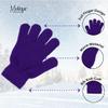 Motique Accessories Purple Kids Gloves Magic Knit Gloves for Girls/Boys Solid Colors view 4