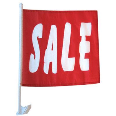 One Dozen Sale (Red) Single-Sided Car Flag