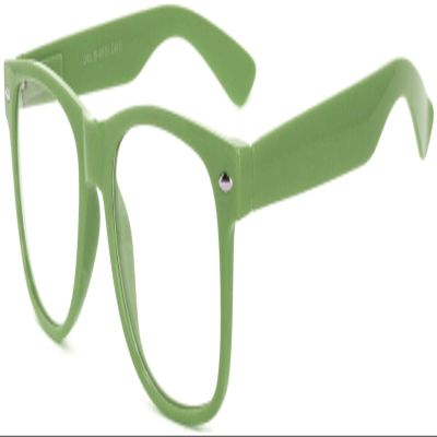 Classic Vintage Clear Lens Sunglasses Baby Green Frame Stylish
