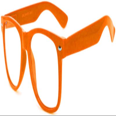 Classic Vintage Sunglasses Clear Lens Orange Frame Retro