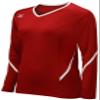 Mizuno Women's Youth Techno Generation Long Sleeve Jeresy, Large, Red/White view 1
