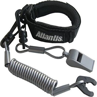 Atlantis A2097PFW Floating Whistle Lanyard Pro Black/Yellow Kawaski Honda Polaris Wet Jet Tiger Shark