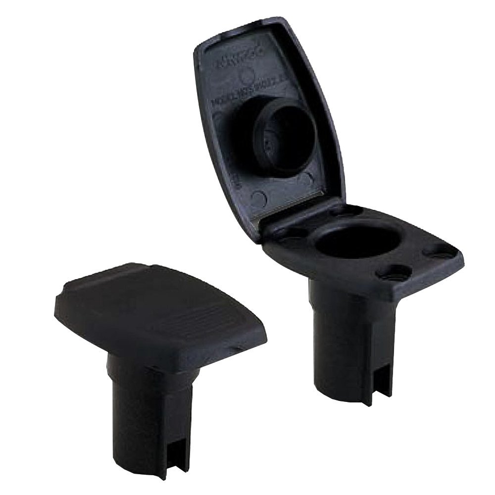 1 - Attwood Oval 2-Pin Base f/Angled Pole - Black