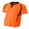 A4 Mens 2-Button Color Block Henley, 2XL, Orange/Black view 1