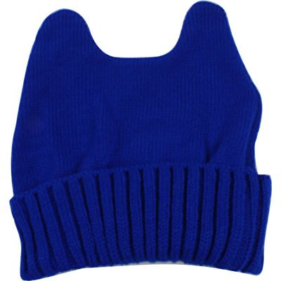 Girl's Winter Cute Devil Horn Cat Ear Slouchy Crochet Knit Beanie Ski Hat Cap Royal Blue