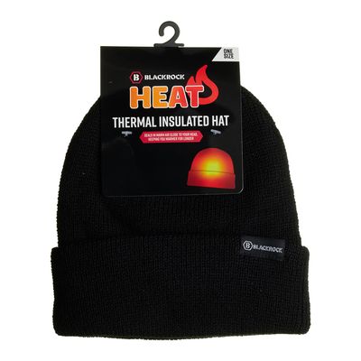 Blackrock Men's Heat Thermal Insulated Hat - Black, One Size