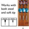 Viper Dart Caddy Solid Wood Wall Mounted Dart Holder/Stand, Displays 4 Sets of Steel or Soft Tip Darts, for All Sisal & Electronic Dartboards, Surrounds & Cabinets, Cinnamon Finish view 3