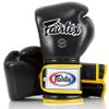 Fairtex Muay Thai Boxing Gloves BGV9 - Heavy Hitter Mexican Style Training & Sparring Gloves for Kick Boxing MMA K1 (Black/Yellow Piping, 12 oz) view 1