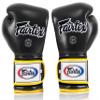 Fairtex Muay Thai Boxing Gloves BGV9 - Heavy Hitter Mexican Style Training & Sparring Gloves for Kick Boxing MMA K1 (Black/Yellow Piping, 12 oz) view 3