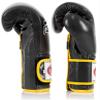 Fairtex Muay Thai Boxing Gloves BGV9 - Heavy Hitter Mexican Style Training & Sparring Gloves for Kick Boxing MMA K1 (Black/Yellow Piping, 12 oz) view 4