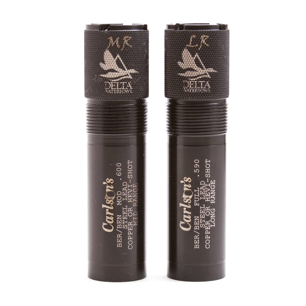 Carlson's Choke Tubes 20 Gauge Compatible for Beretta Benelli Mobil [ 2 Pack | Mid Range & Long Range ] Blued Steel | Delta Waterfowl Choke Tube | Made in USA