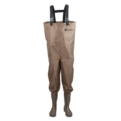 Hodgman MACKCBC09 Mackenzie Nylon and PVC Cleated Bootfoot Chest Fishing Waders, Brown,Size 9
