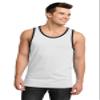 DISCONTINUED District - Young Mens Cotton Ringer Tank DT1500 XS White/Black view 1