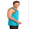 District - Young Mens Cotton Ringer Tank DT1500 XS Aquamarine/ Black view 3