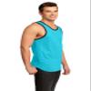 District - Young Mens Cotton Ringer Tank DT1500 XS Aquamarine/ Black view 4