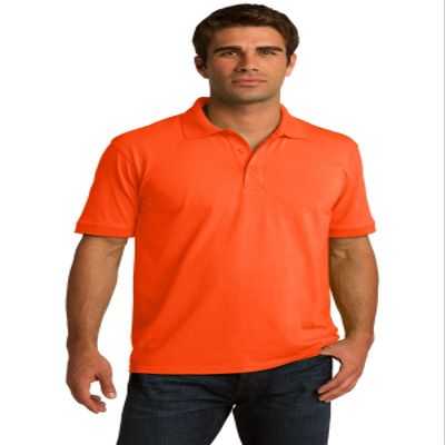 Port & Company Men's Tall 55 Ounce Jersey Knit Polo 4XLT Safety Orange