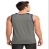 DISCONTINUED District - Young Mens Cotton Ringer Tank DT1500 L Grey/ Deep Royal view 2