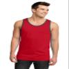 District - Young Mens Cotton Ringer Tank DT1500 XS New Red/ Charcoal view 1