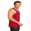 District - Young Mens Cotton Ringer Tank DT1500 XS New Red/ Charcoal view 3