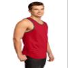 District - Young Mens Cotton Ringer Tank DT1500 XS New Red/ Charcoal view 4