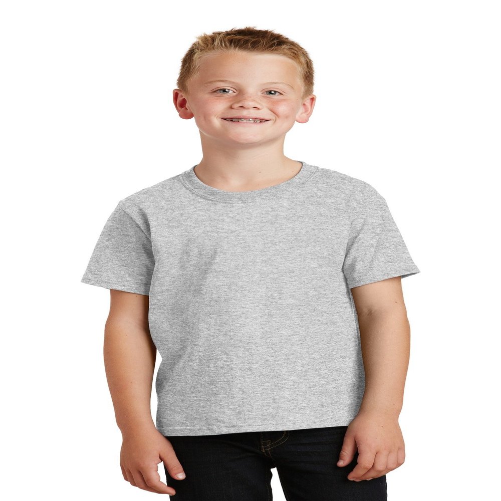 Port & Company Boys' 54 oz 100% Cotton T Shirt XS Ash