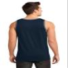 District - Young Mens Cotton Ringer Tank DT1500 XS New Navy/ Heathered Steel view 2