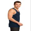 District - Young Mens Cotton Ringer Tank DT1500 XS New Navy/ Heathered Steel view 3