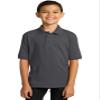 Port & Co Youth Core Blend Jersey Knit Polo KP55Y, Charcoal, Large view 1