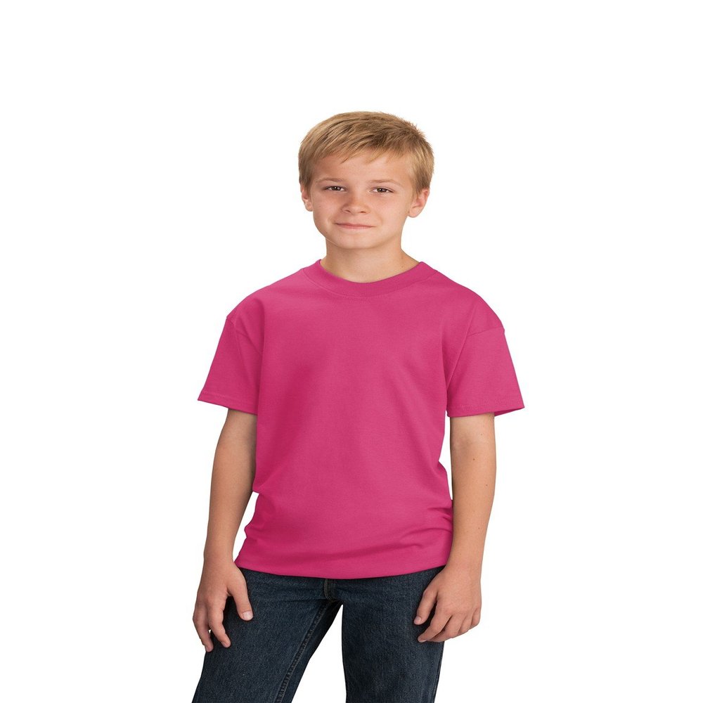 Port & Company Boys' 54 oz 100% Cotton T Shirt XS Sangria