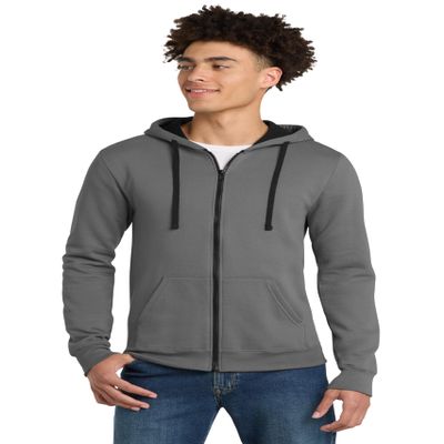 District The Concert Fleece Full-Zip Hoodie Sweatshirt for Men & Women 4XL Grey