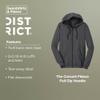 District The Concert Fleece Full-Zip Hoodie Sweatshirt for Men & Women 4XL Grey view 4