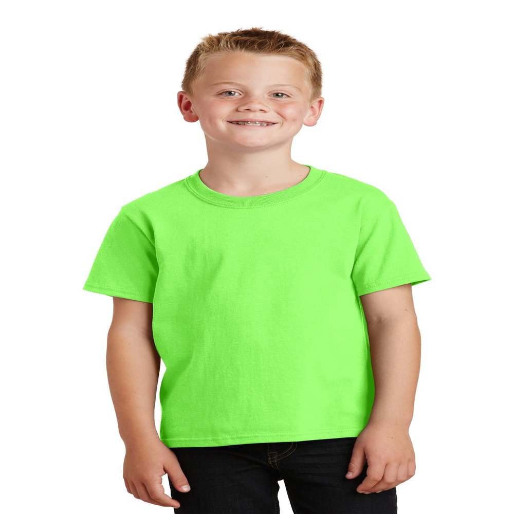 Port & Company Boys' 54 oz 100% Cotton T Shirt XL Neon Green