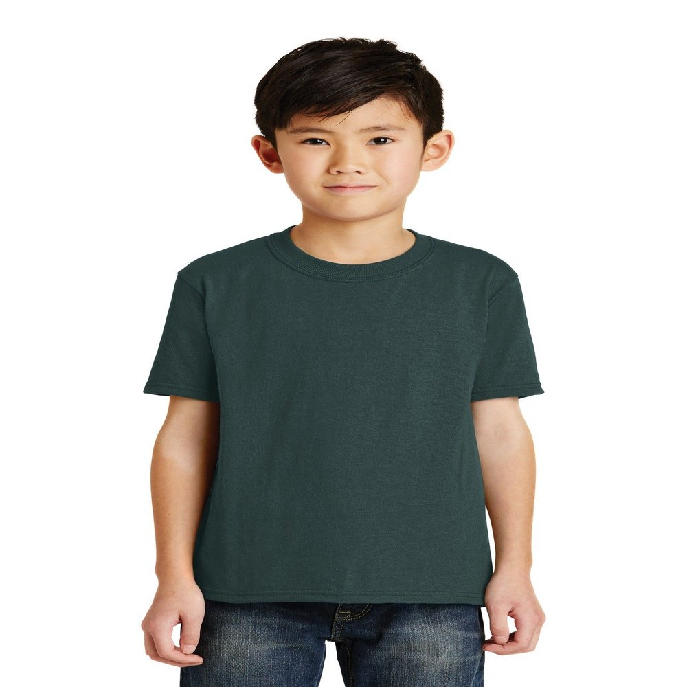 Port & Company Boys' 50/50 Cotton/Poly T Shirt XS Dark Green