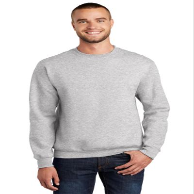 Port & Co TALL Essential Fleece Crewneck Sweatshirt-PCPC90T-3XLT-Ash