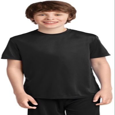 Port & Company Youth Performance Tee | UPF 50 Athletic Workout Clothing for Spring & Summer | PC380Y, Jet Black, X-Large