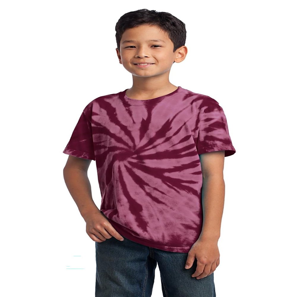 Port & Company Youth Tie-Dye Tee-PC147Y-XS-Maroon