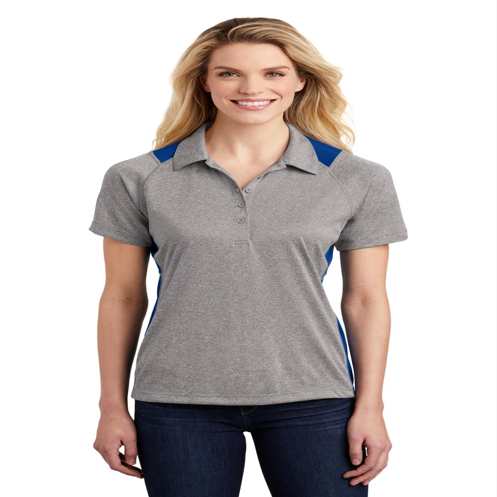 SPORT-TEK Women's Heather Colorblock Contender Polo