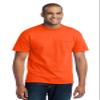 Port & Company Men's Cotton/Polyester T-Shirt with Pocket - Small - Safety Orange view 1