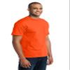 Port & Company Men's Cotton/Polyester T-Shirt with Pocket - Small - Safety Orange view 4