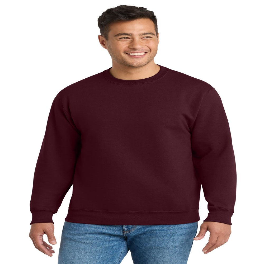 Port & Co Tall Essential Fleece Crewneck Sweatshirt Maroon