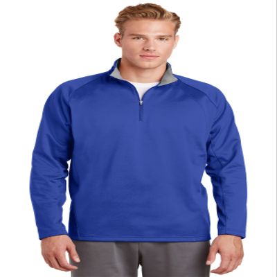 SPORT-TEK Men's Sport Wick 1/4 Zip Fleece Pullover XXL True Royal/Silver