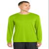 SPORT-TEK Long Sleeve PosiCharge Competitor Tee | Gym T-Shirt for Men & Women, Athletic Fit Workout Clothing for Spring & Summer Fashion Lime Shock view 1
