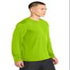 SPORT-TEK Long Sleeve PosiCharge Competitor Tee | Gym T-Shirt for Men & Women, Athletic Fit Workout Clothing for Spring & Summer Fashion Lime Shock view 2