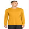 SPORT-TEK Long Sleeve PosiCharge Competitor Tee | Gym T-Shirt for Men & Women, Athletic Fit Workout Clothing for Spring & Summer Fashion Gold view 1