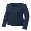 SPORT-TEK Women's Long Sleeve PosiCharge Competitor V-Neck Tee | Workout T-Shirt for Spring & Summer Fashion, Athletic Fit Gym Clothing True Navy view 4