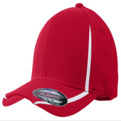 Sport-TEK Unisex Flexfit Performance Colorblock Cap | Moisture Wicking Fitted Hat for Men & Women, Structured Mid Profile
