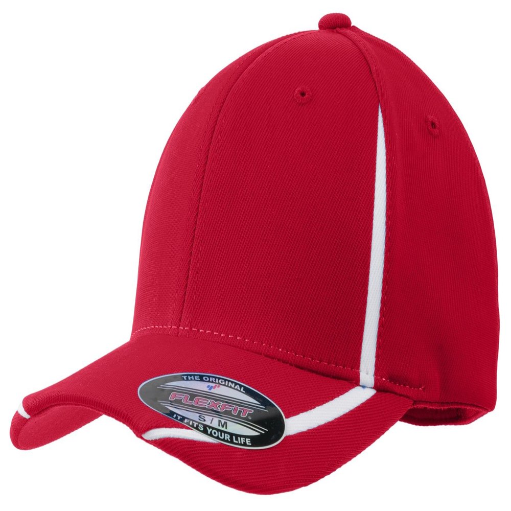 Sport-TEK Unisex Flexfit Performance Colorblock Cap | Moisture Wicking Fitted Hat for Men & Women, Structured Mid Profile